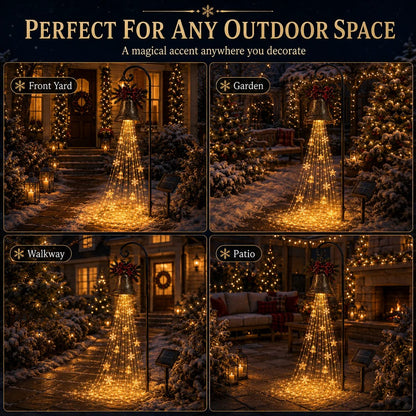 🎄 Christmas Bell Cascade Solar Yard Light✨