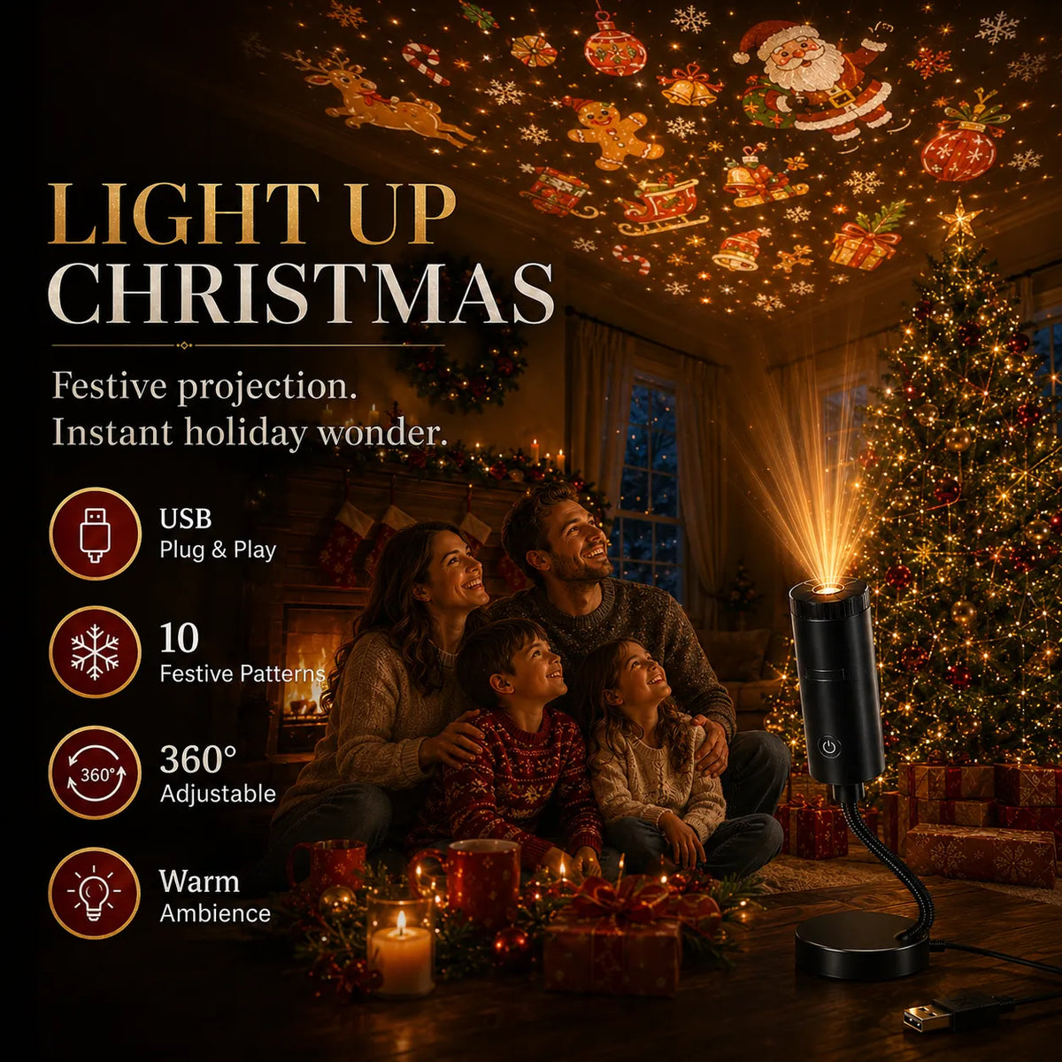 🎄👻✨60,000+ Sold — Plug & Play HD Holiday Projector for Christmas & Halloween Decor