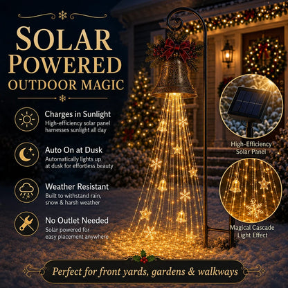 🎄 Christmas Bell Cascade Solar Yard Light✨