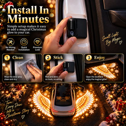 🎄 BUY 1 GET 1 FREE 🎁 Guardian Wings™ – Christmas Angel Wing Car Door Projector Lights (2-Pack) ✨
