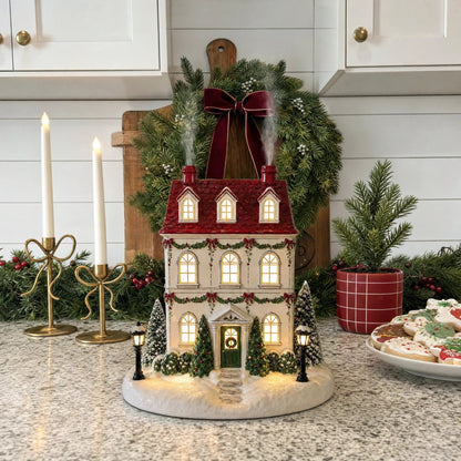 🎄 Mistletoe Lane™ Christmas Cottage Diffuser – Light-Up Christmas Village with Magical Chimney Mist ✨