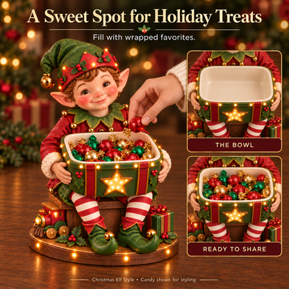 🎄 Christmas Sale ✨ Light-Up Christmas Candy Bowl – Charming Holiday Tabletop Decor & Gift 🎁