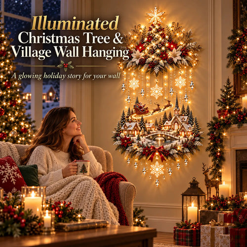 🎄 Christmas Hot Sale – 50% OFF ✨ Christmas Village Cascade Wall Light™ – A Glowing Holiday Story for Your Wall