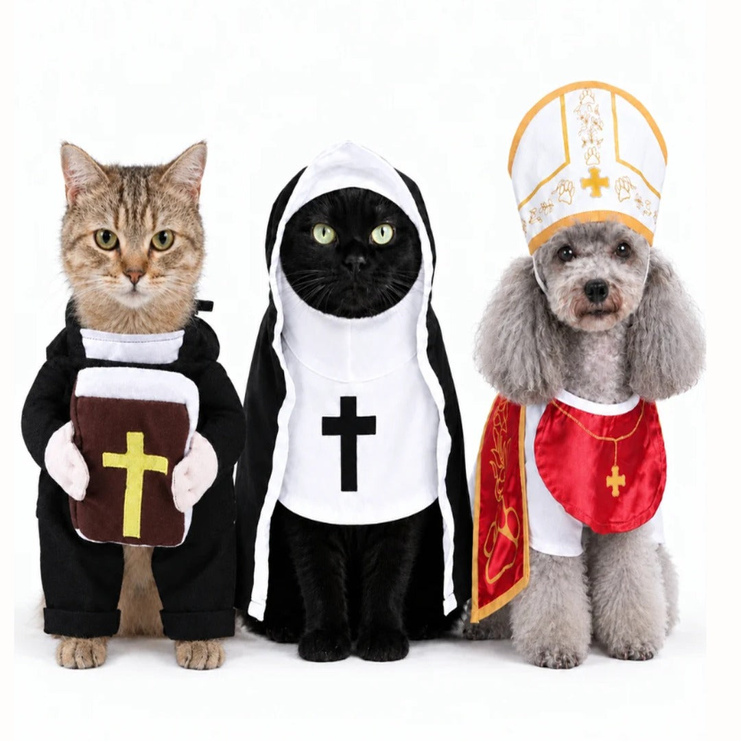 🎃 Holy Howl-o-Ween™ Pet Costume Collection – 3 Hilarious Halloween Looks for Cats & Small Dogs