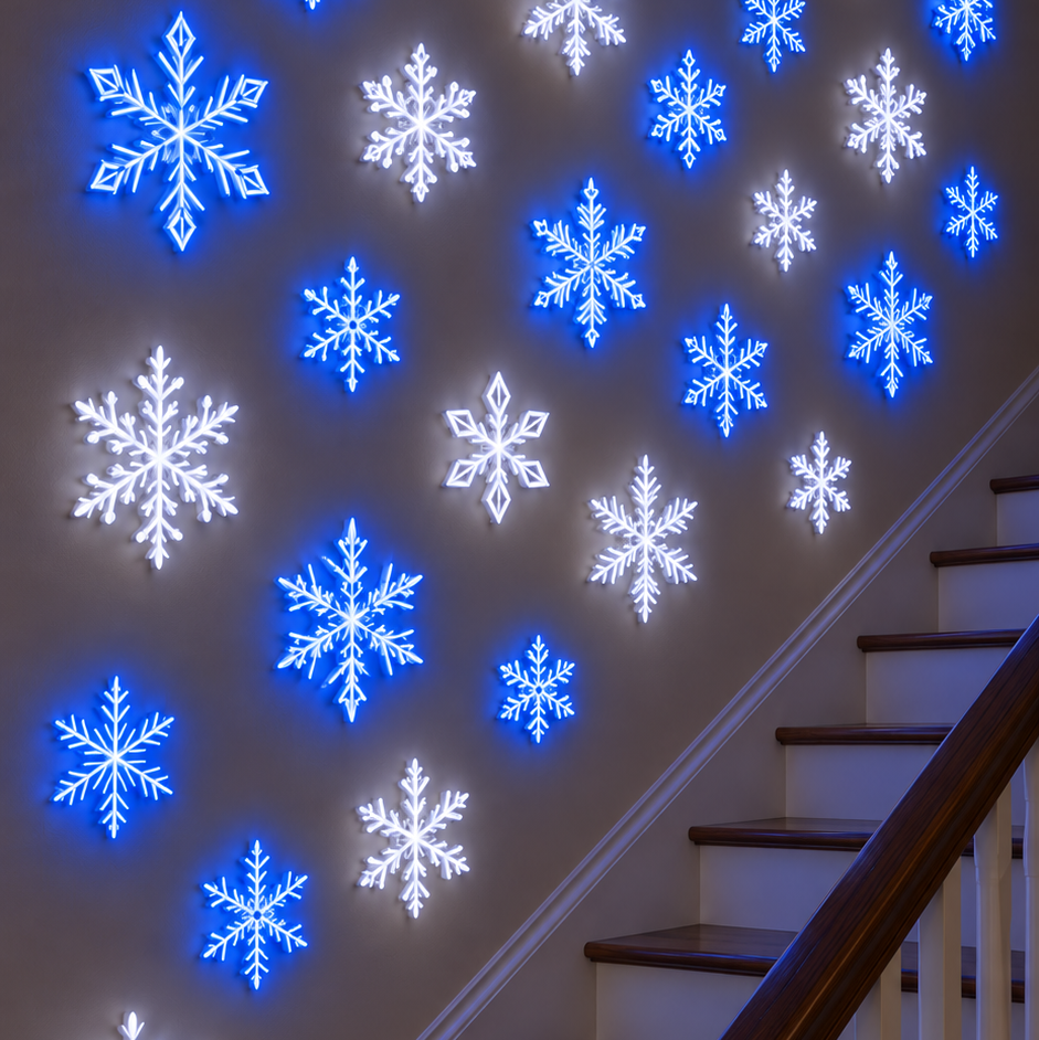 🎅🎄 Christmas Sale 49% OFF❄️LED Snowflake Wall Light Set – Remote-Controlled Christmas Winter Decor
