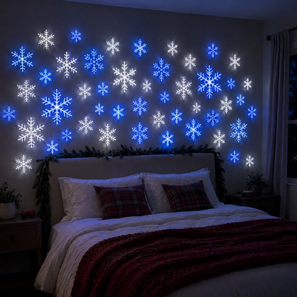🎅🎄 Christmas Sale 49% OFF❄️LED Snowflake Wall Light Set – Remote-Controlled Christmas Winter Decor