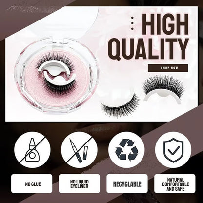 🌺Glue-Free Self-Adhesive Lashes – 3-Second, Natural & Reusable