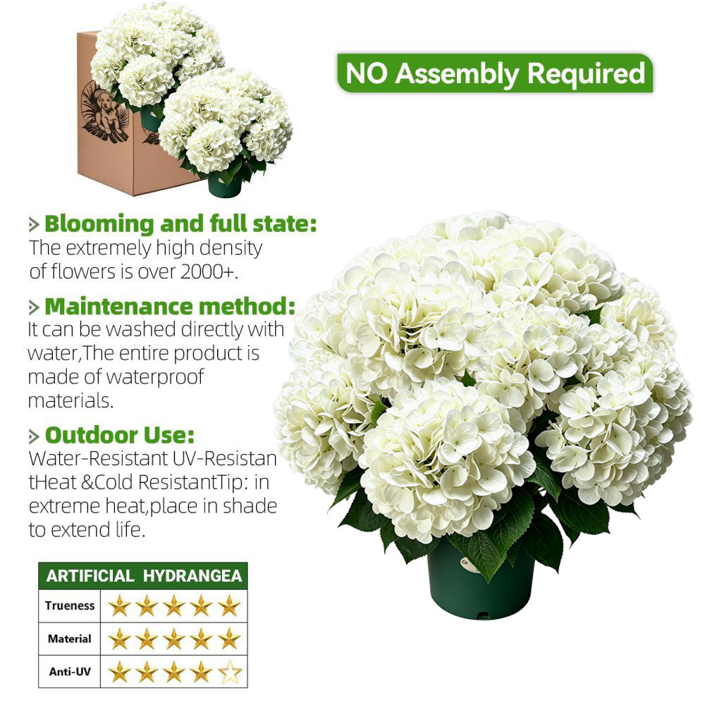 🔥Hot Sale 70% OFF🔥Lifelike UV-Resistant Outdoor Hydrangea | Waterproof & Windproof Faux Flowers for Patio & Garden